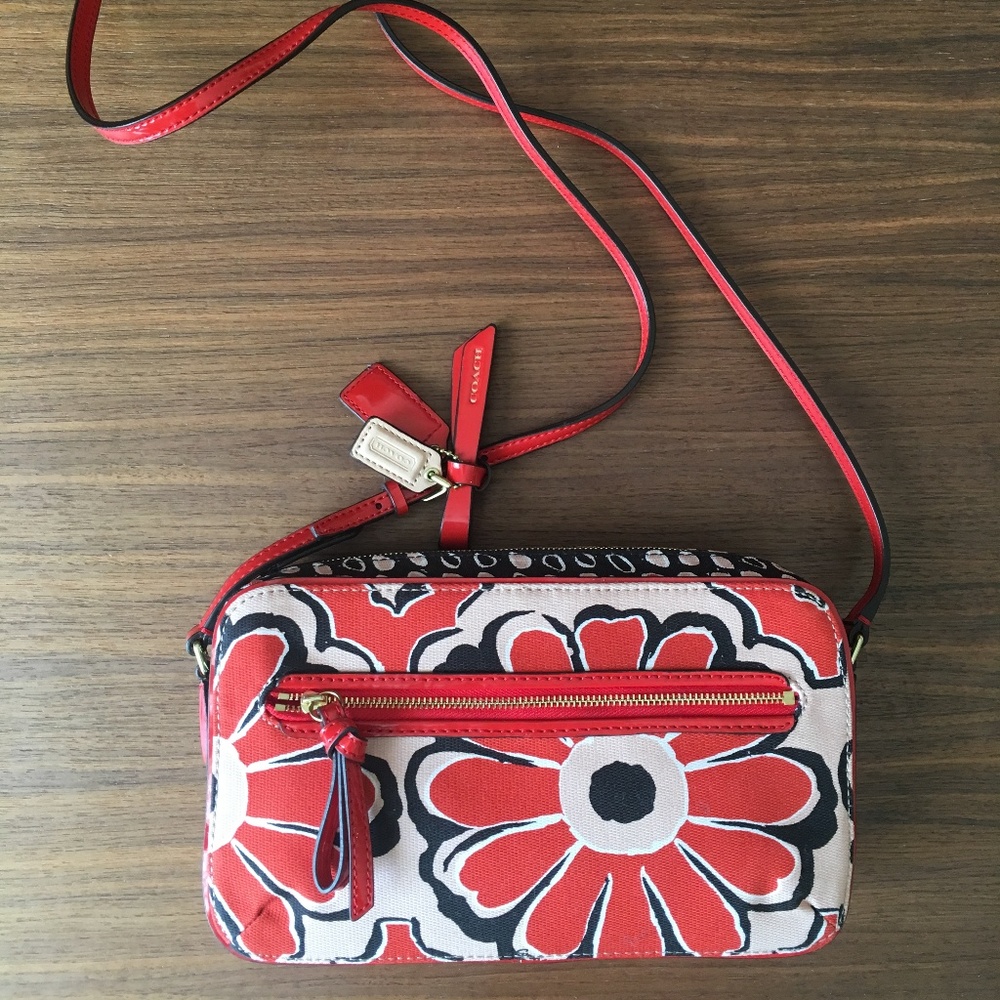 Coach Poppy Floral Scarf Flight Crossbody Purse
